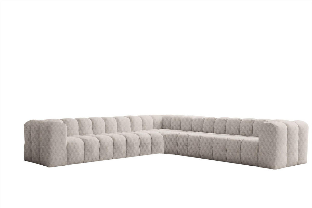 ECKSOFA Solvie Xl In Moly - Creme, Holzwerkstoff/Textil (330/330cm) - Fun Möbel