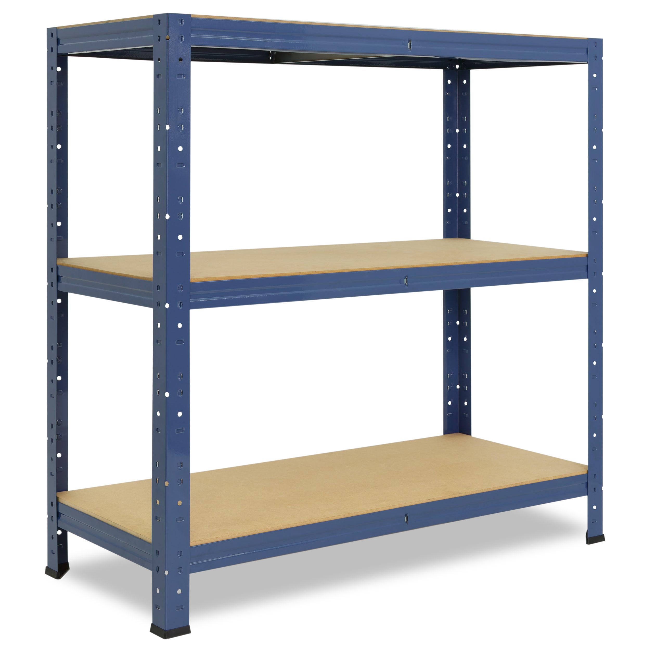 SCHWERLASTREGAL HOME 100x100x50 cm in blau mit 3 Böden und 175 kg Traglast pro Boden - Blau, Metall (100/100/50cm) - shelfplaza