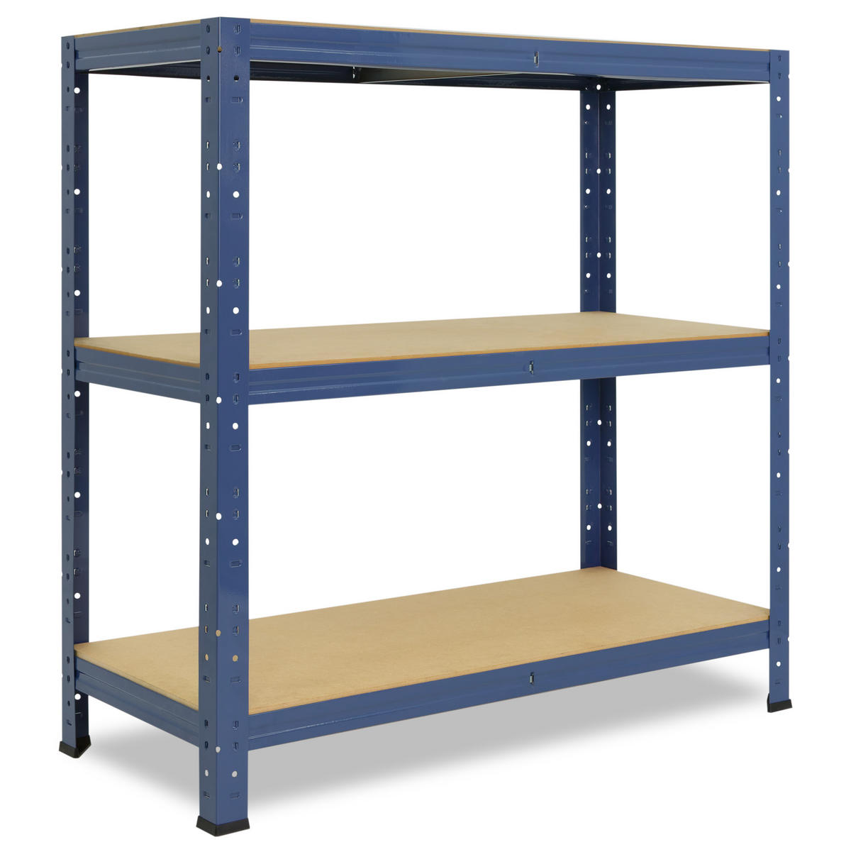 SCHWERLASTREGAL HOME 100x100x50 cm in blau mit 3 Böden und 175 kg Traglast pro Boden - Blau, Metall (100/100/50cm) - shelfplaza