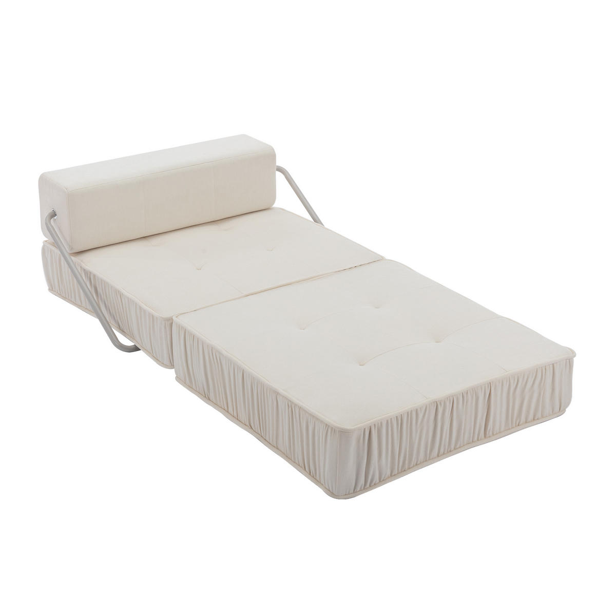 SCHLAFSESSEL DE-34989 2-in-1 mit Bettfunktion Weiß - Weiß, Metall (92/64/92cm) - ComfortXL