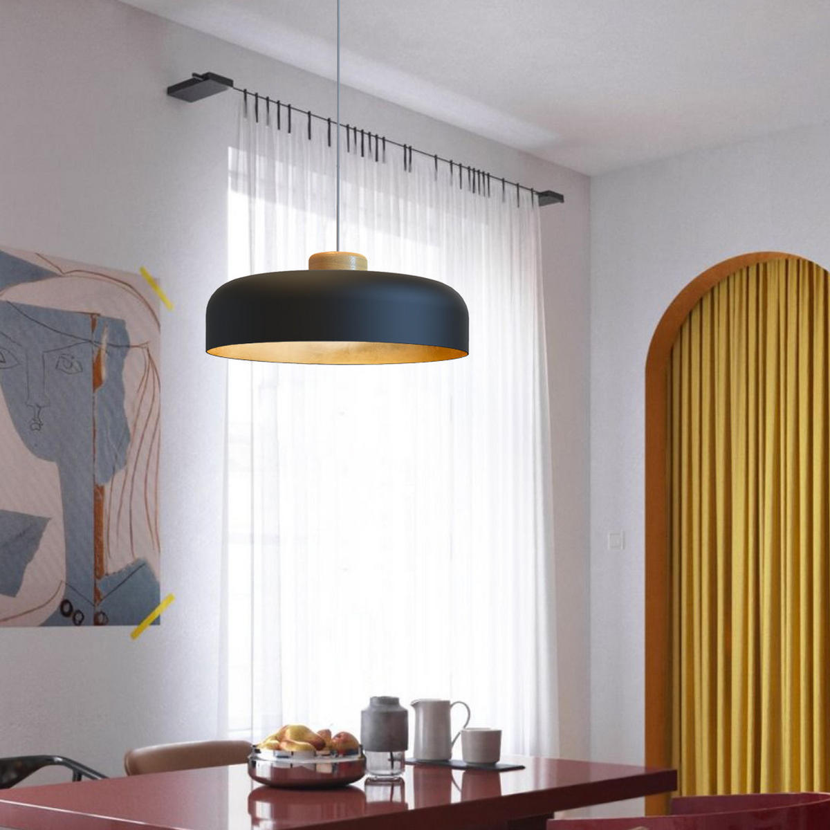 HÄNGELEUCHTE - Goldfarben, Metall (40/40/10cm) - Lumicom