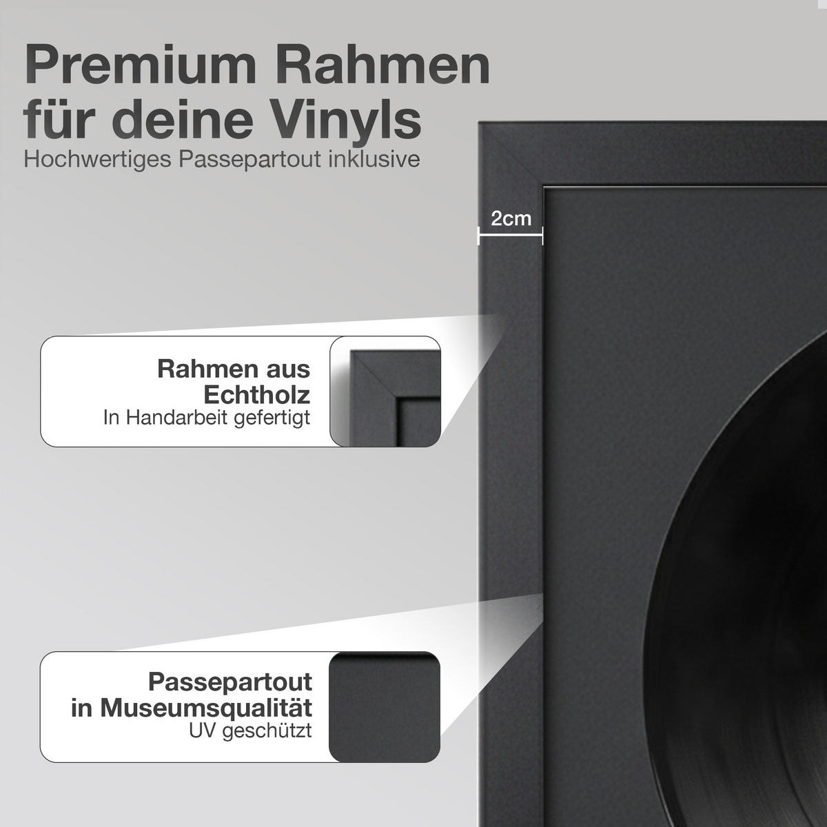 SCHALLPLATTEN RAHMEN 40/40 für die Vinyl - Schwarz, Holz (40/40cm) - K-Möbel