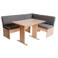ECKBANKGRUPPE Die Vielseitige Tisch I - Eichefarben/Grau, Holzwerkstoff/Textil (145/86/185cm) - Kundler Home