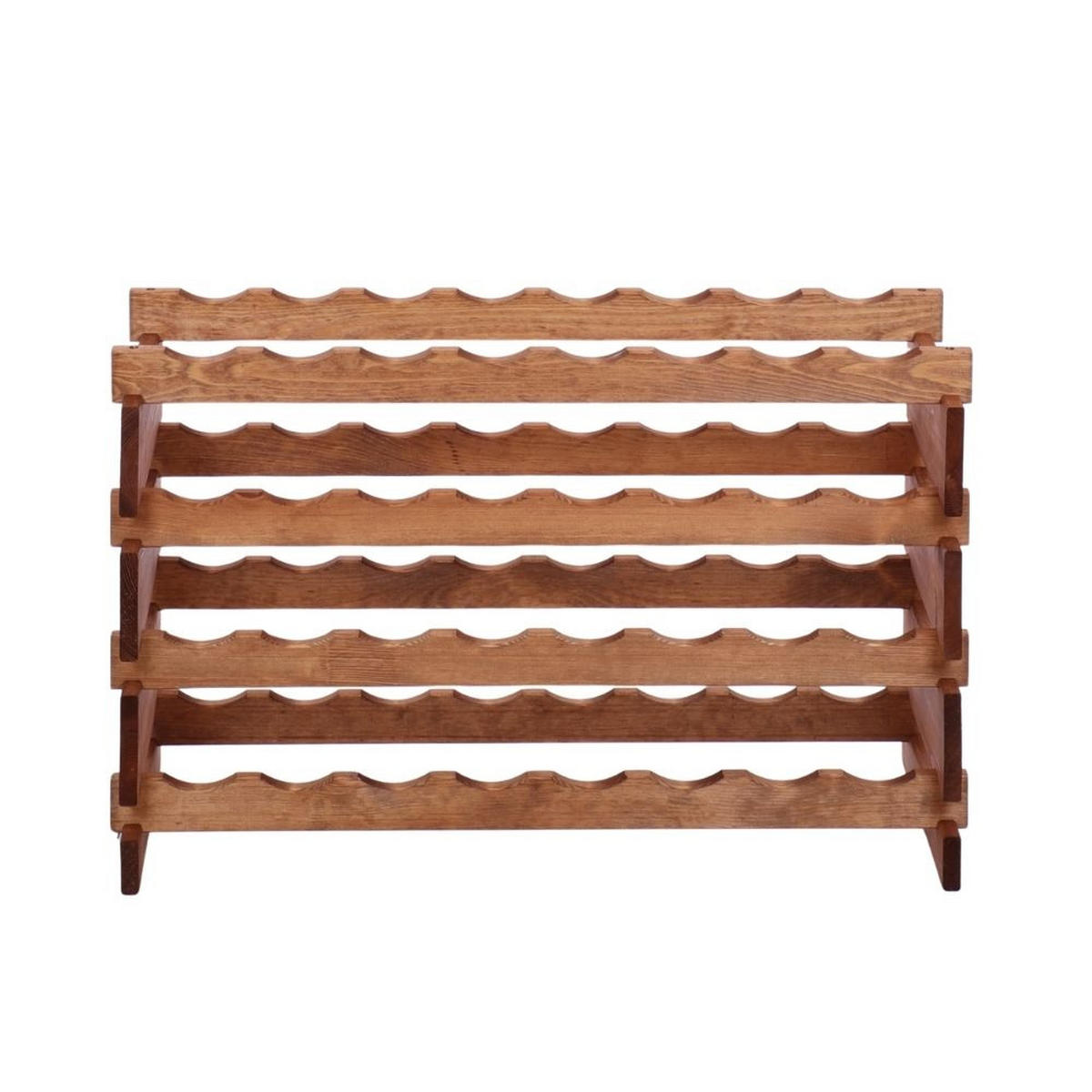WEINREGAL VINOTECA FLEX PRO HxBxT 51x84x28cm 32 Flaschen auf 4 Ebenen Braun geölt - Braun, Holz (84/51/28cm) - PROREGAL