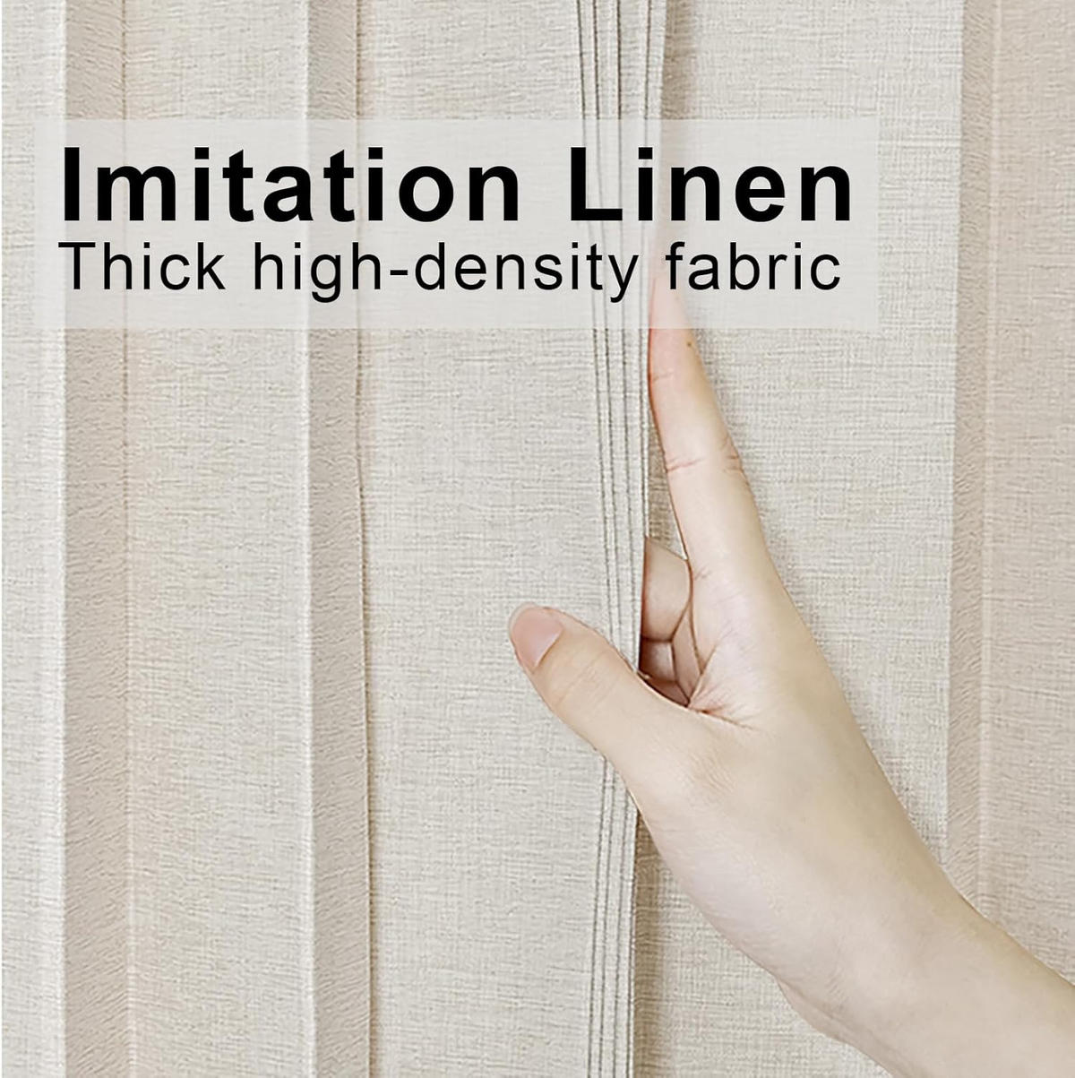 DUSCHVORHANG Beige 150 x 200 cm magnetisch faltbar Leinen dick gefüttert wasserdicht schimmelresistent - Beige, Textil (150/200cm) - MCBOSON