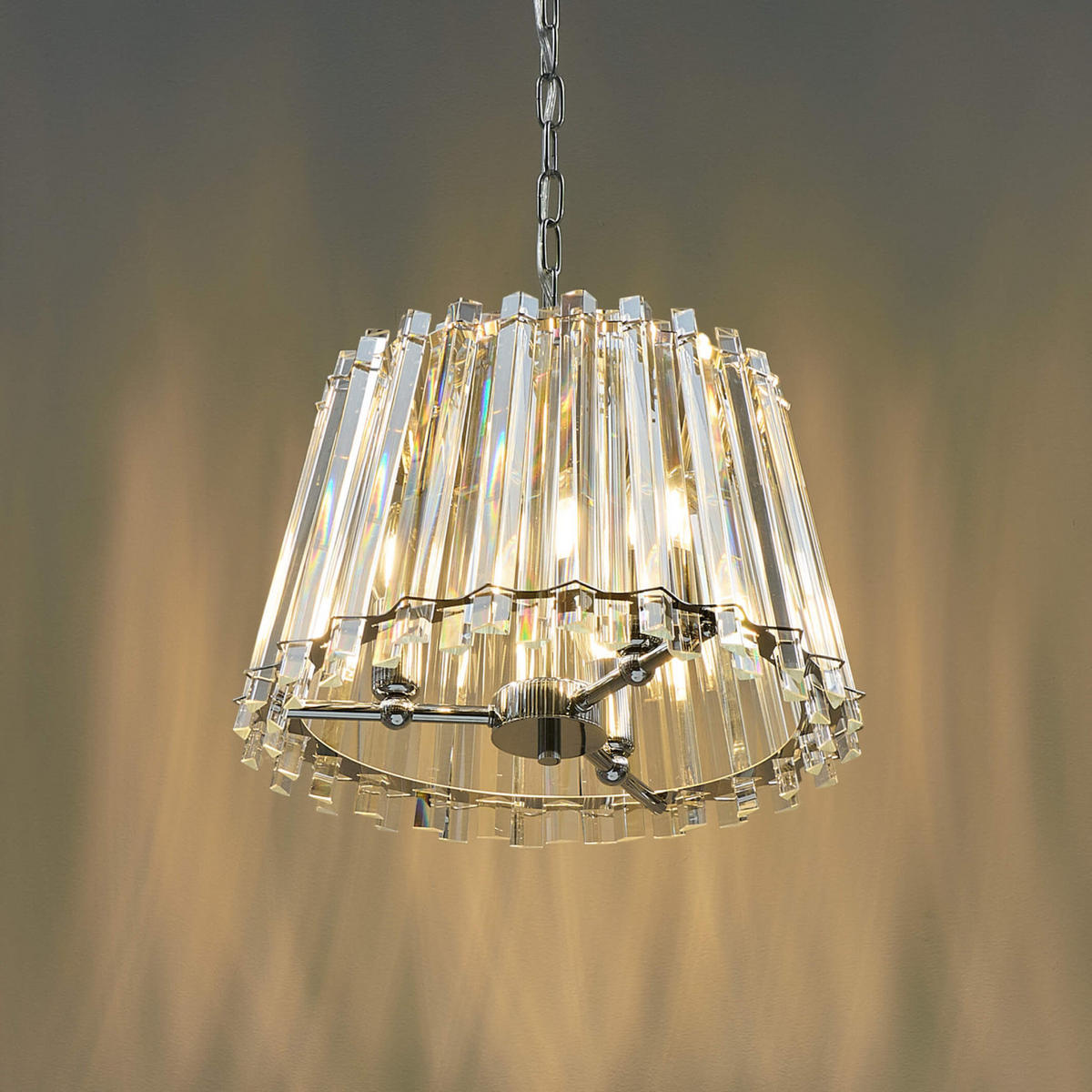 HÄNGELEUCHTE Oristano, Transparent und verchromt, 25cm - Transparent, Glas (25/38/25cm) - KOSILUM