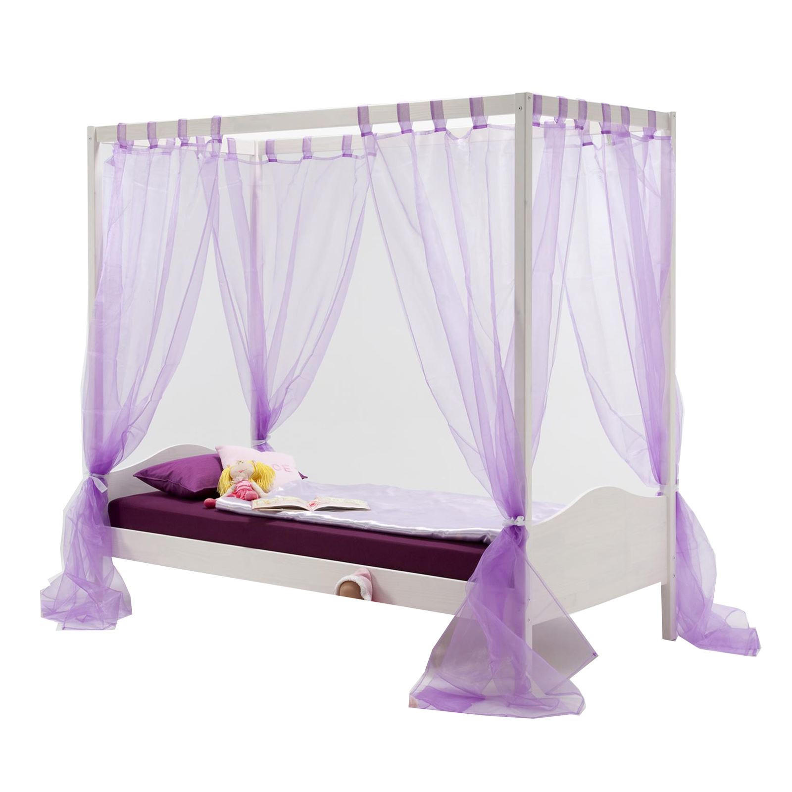 HIMMELBETT NADINE 90X200 CM - Weiß, Holz (96/190/209cm) - IDIMEX