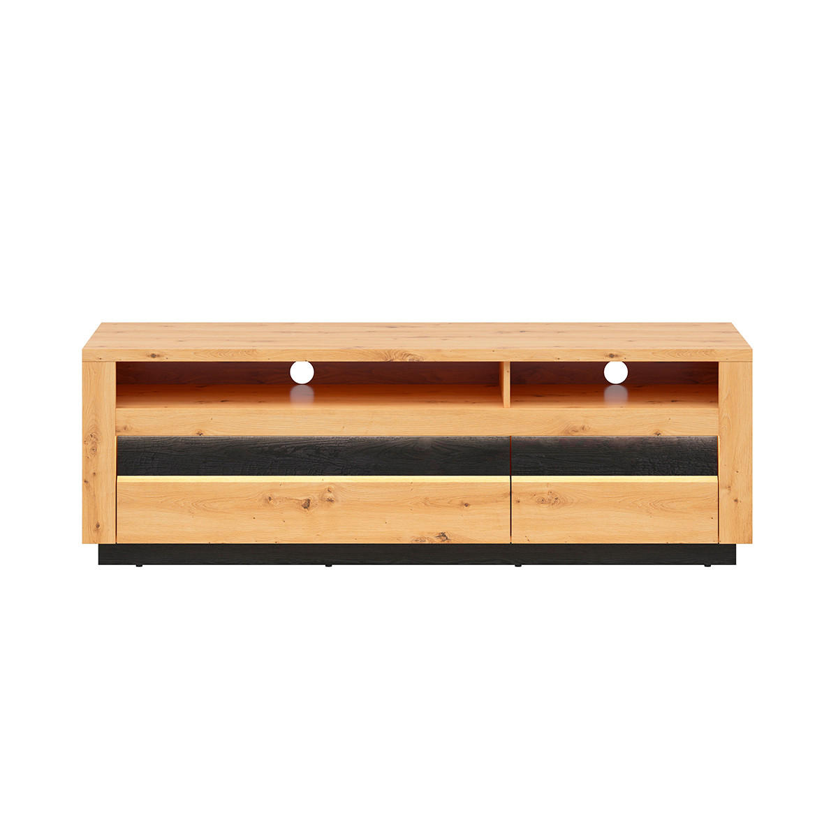 TV-MÖBEL Glenn Holz und Schwarz - Schwarz, Holzwerkstoff (161/53/48cm) - Petits-meubles