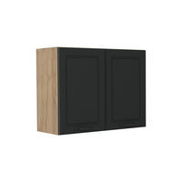 KÜCHENGLASSCHRANK R-Line, Anthrazit Landhaus/Goldkraft Eiche, 80 cm - Eichefarben/Anthrazit, Holzwerkstoff (80/60/31cm) - Vicco