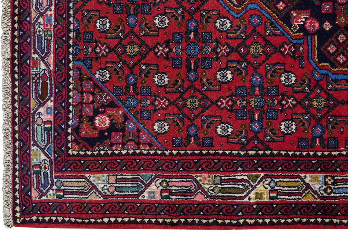 ORIENTTEPPICH handgeknüpft Assadabad Rot 163/113 cm Schurwolle - Rot, Textil (113/163cm) - Looma