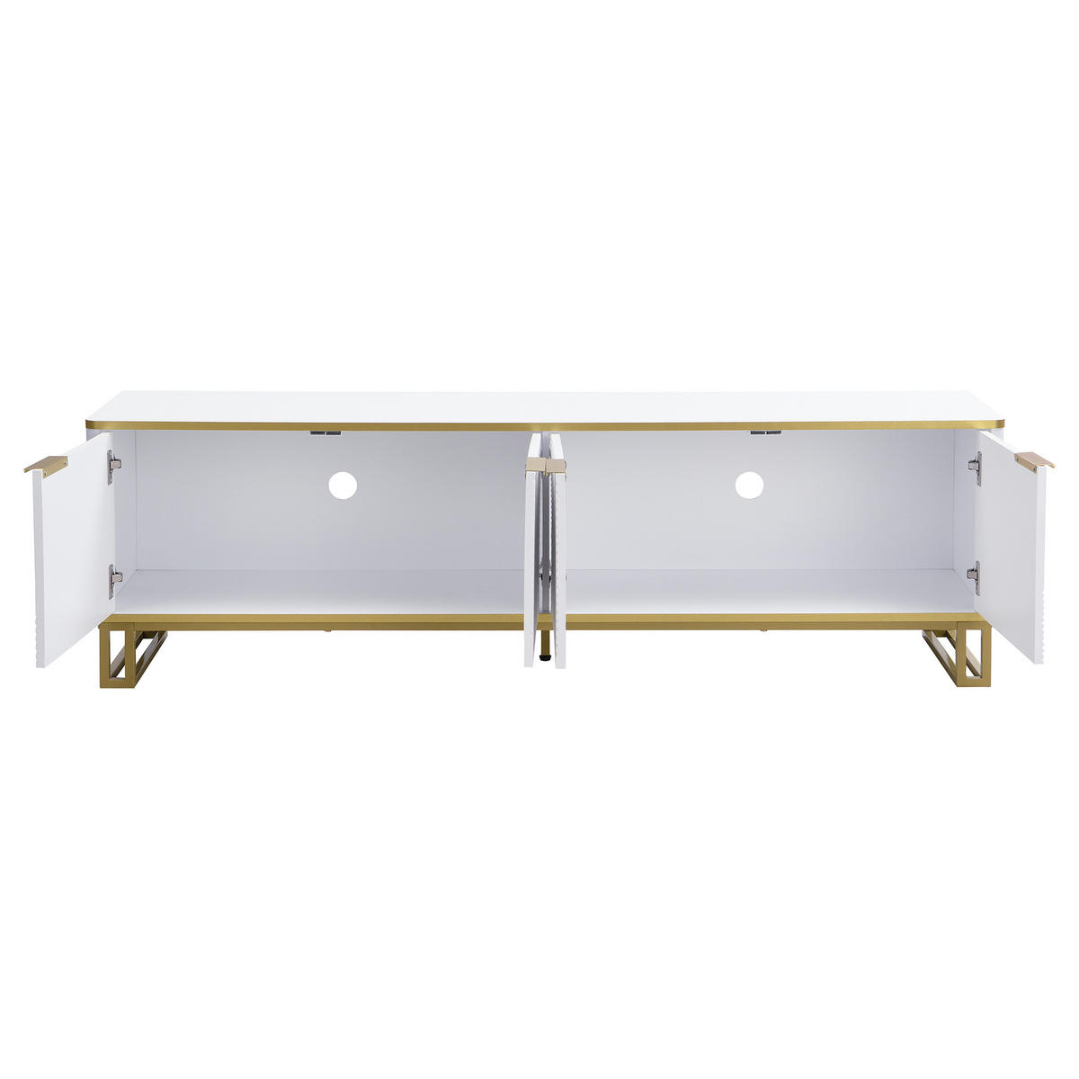 TV-LOWBOARD Weiß-Gold 160/37.5/48 cm - Weiß, Holzwerkstoff (160/48/37.5cm) - PANGIVO