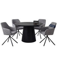 ESSZIMMER-SET Cuneo und Andria - Schwarz/Grau, Holz (120/75/120cm) - Mr. Deko