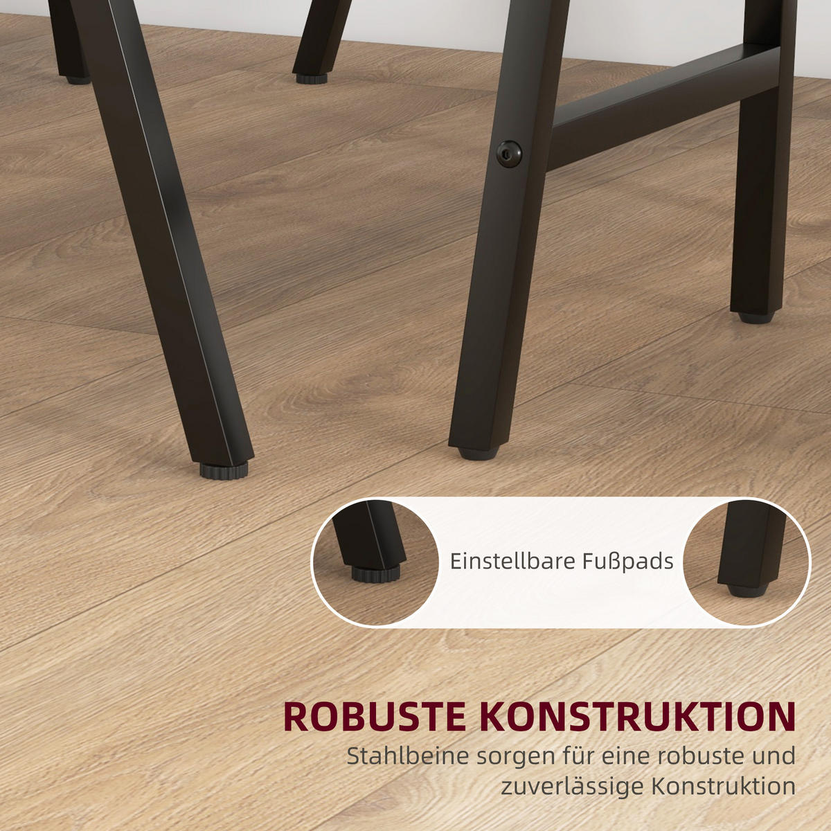 BARTISCH mit Barhocker Set, 5-teilig Essgruppe, Küchentisch, Bartisch Set, Beige - Beige, Textil (60/91/120cm) - HOMCOM