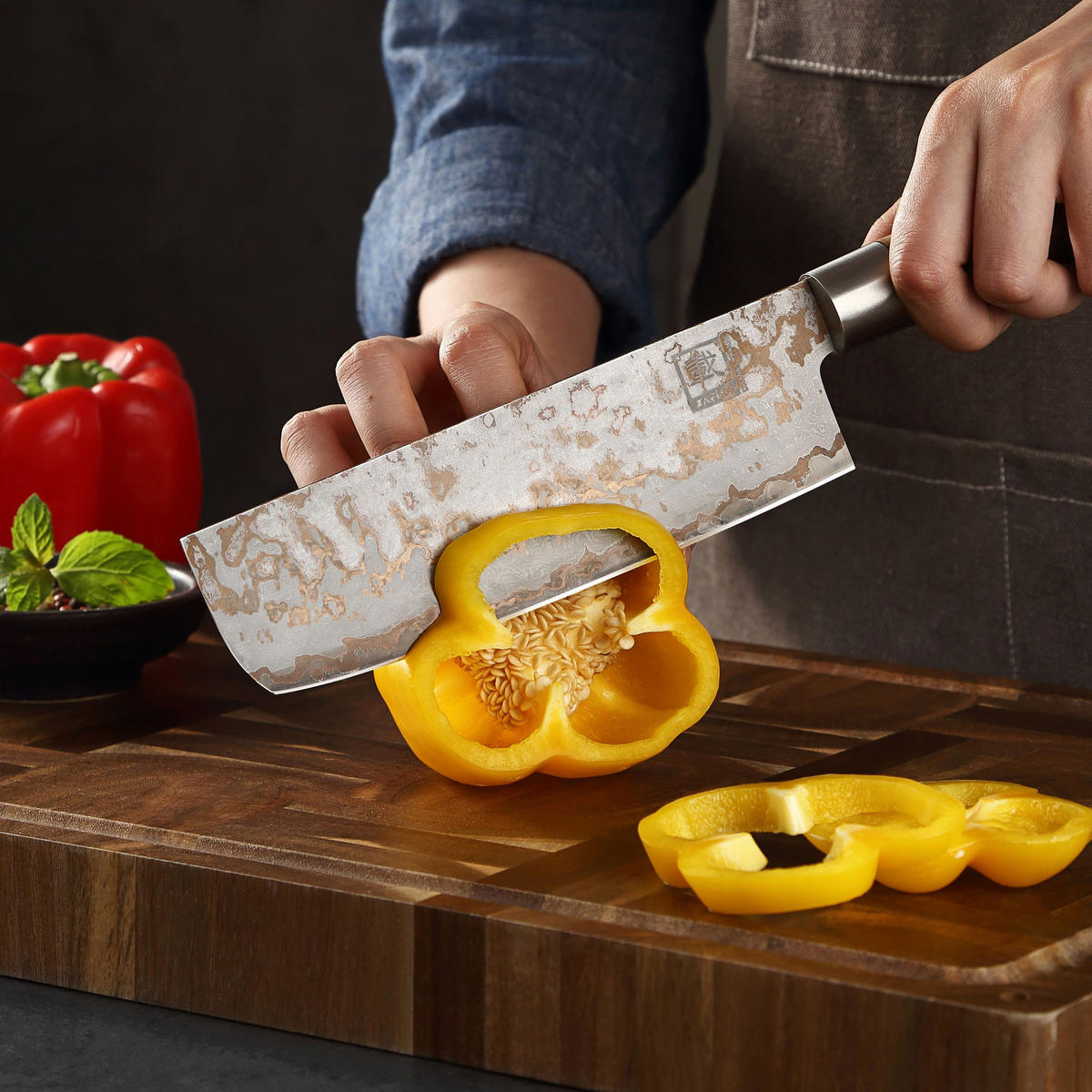 NAKIRI 17 cm - Ahornfarben, Holz/Metall (31cm) - Zayiko