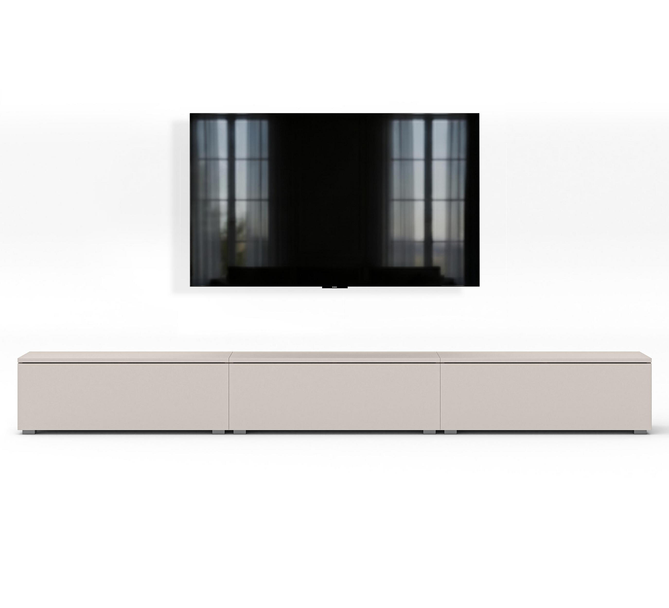 LOWBOARD Barvo 3x100 Beige Kaschmir 300/36,5/32 cm – hängend oder stehend - Beige, Holzwerkstoff/Kunststoff (300/36.5/32cm) - AX Living