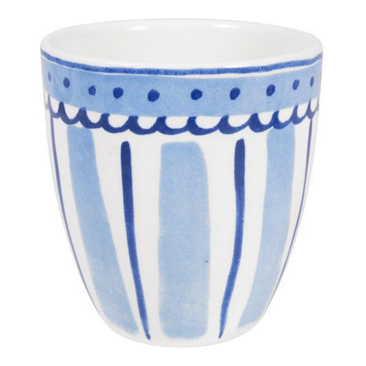MINI-BECHER OHNE OHR DB Streifen in Blau - 200 ml - Blau, Keramik (0.2L) - Blond Amsterdam