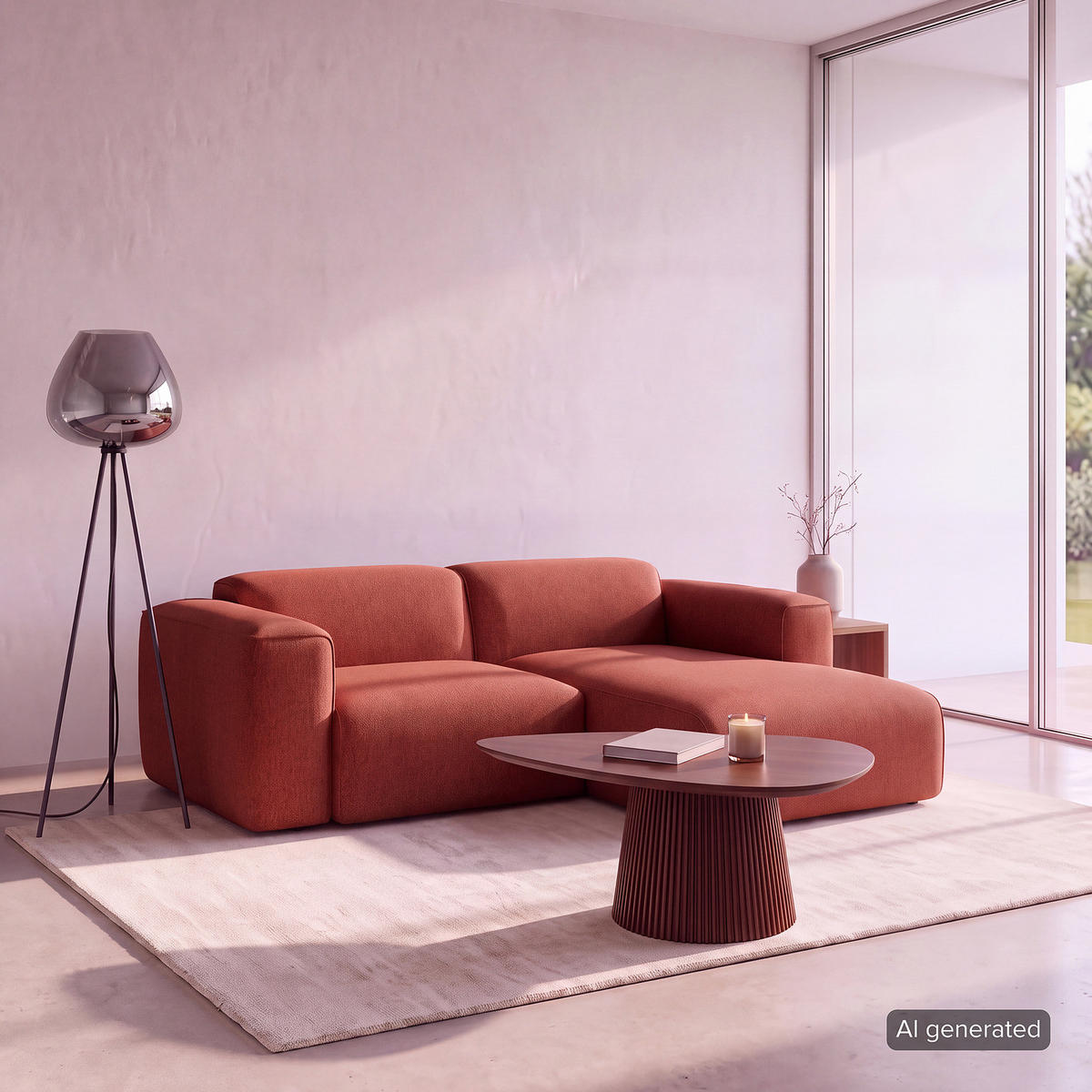 1,5-SITZER ECKSOFA mit Longchair - Rot/Schwarz, Kunststoff/Textil (260/173cm) - home24