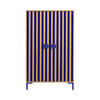 KLEIDERSCHRANK mit 2 Türen, Eichenholzoptik mit blauen Streifen ALVA KIDS - Blau/Eiche Artisan, Holzwerkstoff (75/123/45cm) - RNT By Really Nice Things