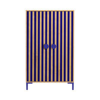 KLEIDERSCHRANK mit 2 Türen, Eichenholzoptik mit blauen Streifen ALVA KIDS - Blau/Eiche Artisan, Holzwerkstoff (75/123/45cm) - RNT By Really Nice Things