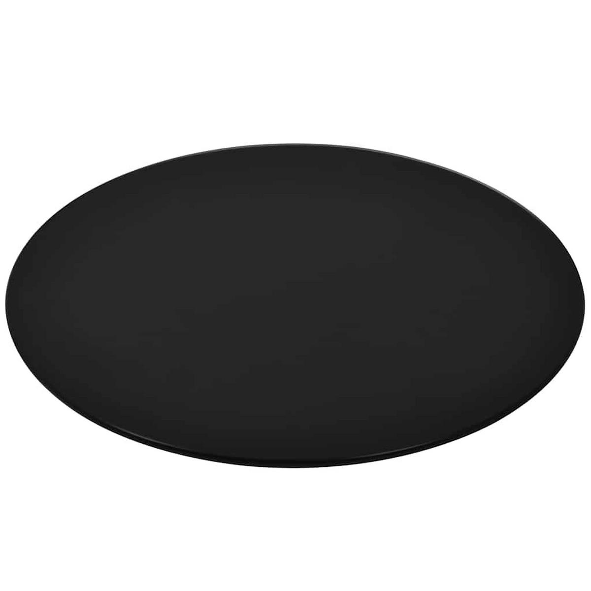 TISCHPLATTE Aus Gehärtetem Glas Rund 500 Mm - Schwarz, Glas (50/50/0.8cm) - vidaXL