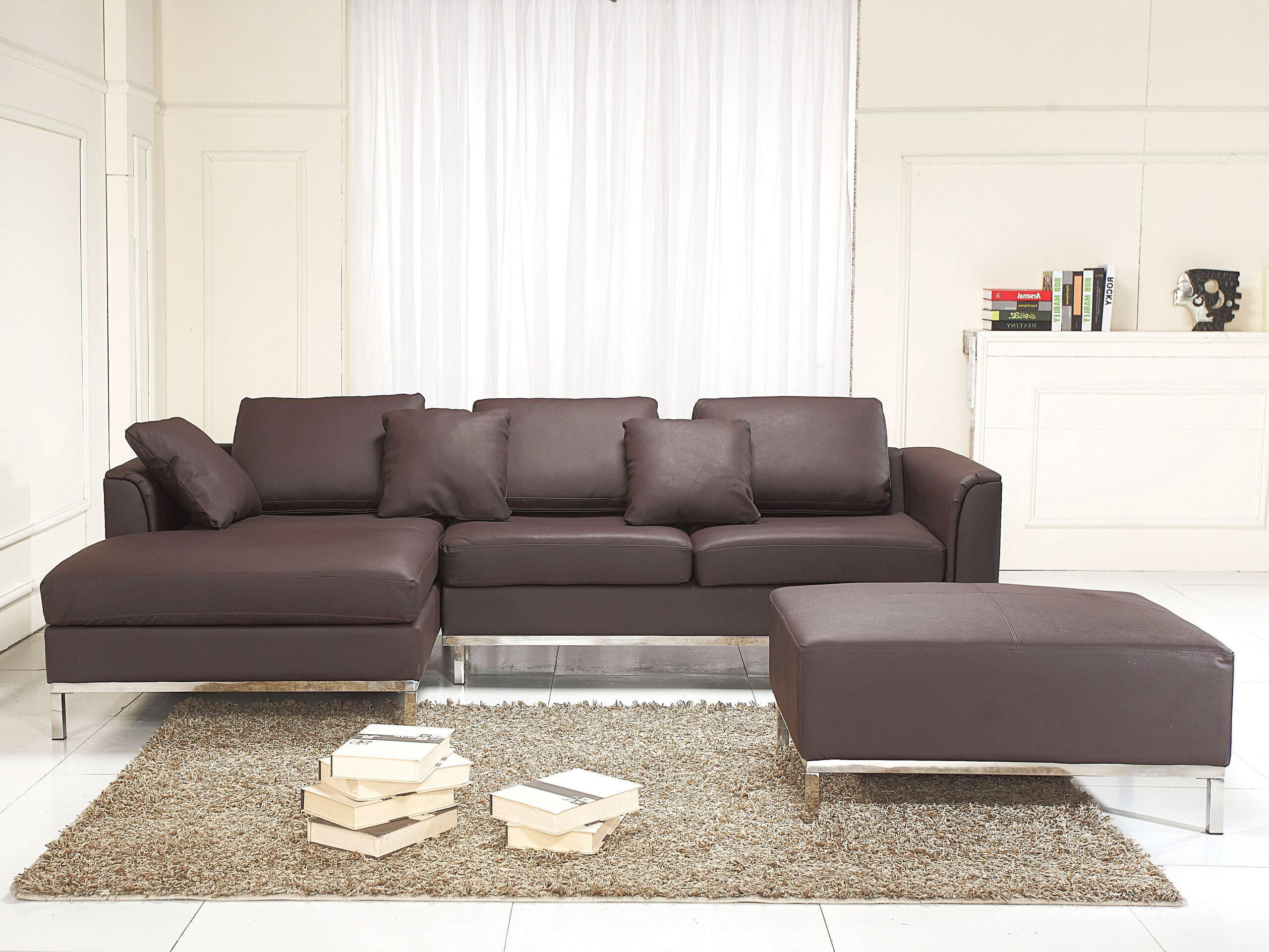 ECKSOFA Leder Braun linksseitig Oslo - Braun, Leder/Fell (270/151cm) - Beliani