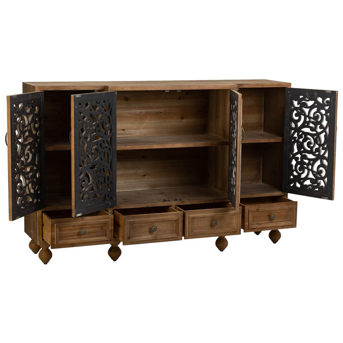 SIDEBOARD aus holz braun 160x42x102 cm - Braun, Holz (160/102/42cm) - Wanderlust