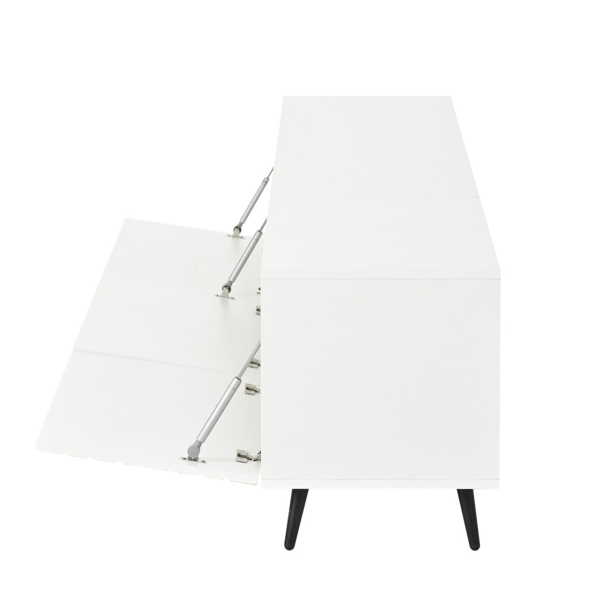 TV-LOWBOARD 180x40x48 cm Weiß MDF 3 Türen Stauraum - Weiß, Holzwerkstoff (40/48/180cm) - FLIEKS