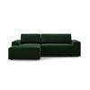 ECKSOFA ausklappbar links mit Container Jodie aus Samt flaschengrün 3 Sitzplätze - Dunkelgrün, Textil (246/151cm) - Micadoni