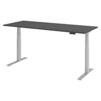 SCHREIBTISCH elektrisch XDKB 80/200/74 cm in Graphitfarben/Silberfarben - Silberfarben/Graphitfarben, Holzwerkstoff (80/200/74cm) - bümö