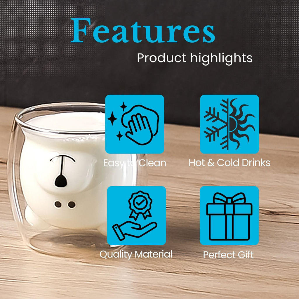 Thumbnail - Intirilife Kaffeeglas, Transparent, Glas, 0.23 L, doppelwandig, Essen & Trinken, Gläser, Gläser-Sets