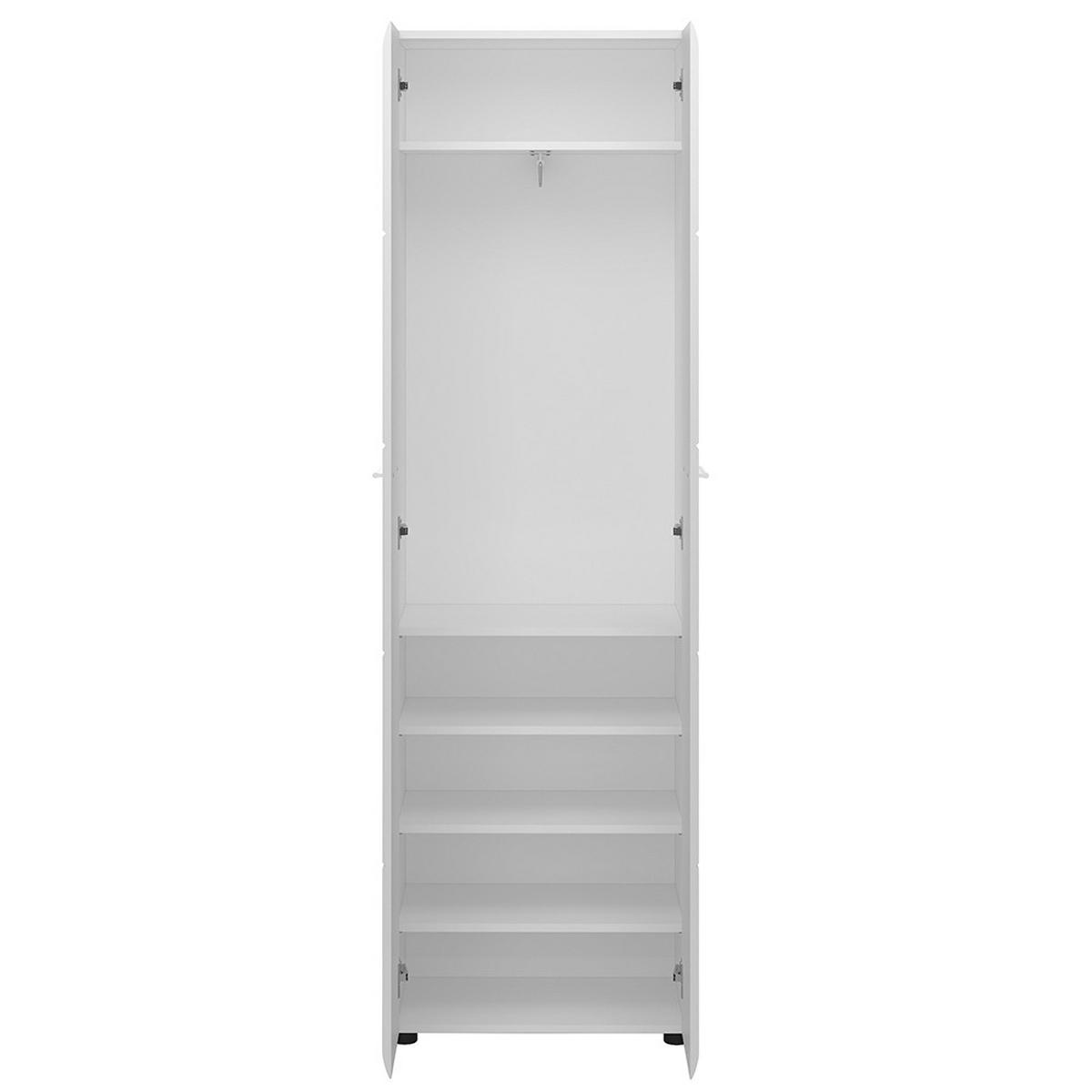 GARDEROBENSCHRANK Malabo-129 - Weiß, Holzwerkstoff (59/197/37cm) - Lomado
