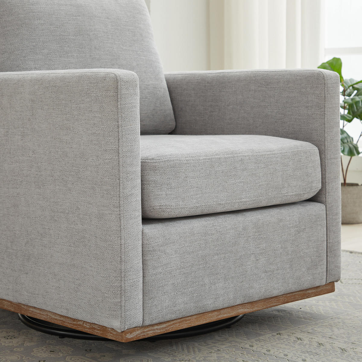 SESSEL 360° drehbar mit Armlehnen, DE-42401, Grau - Grau, Holzwerkstoff (78/88.5/85cm) - ComfortXL