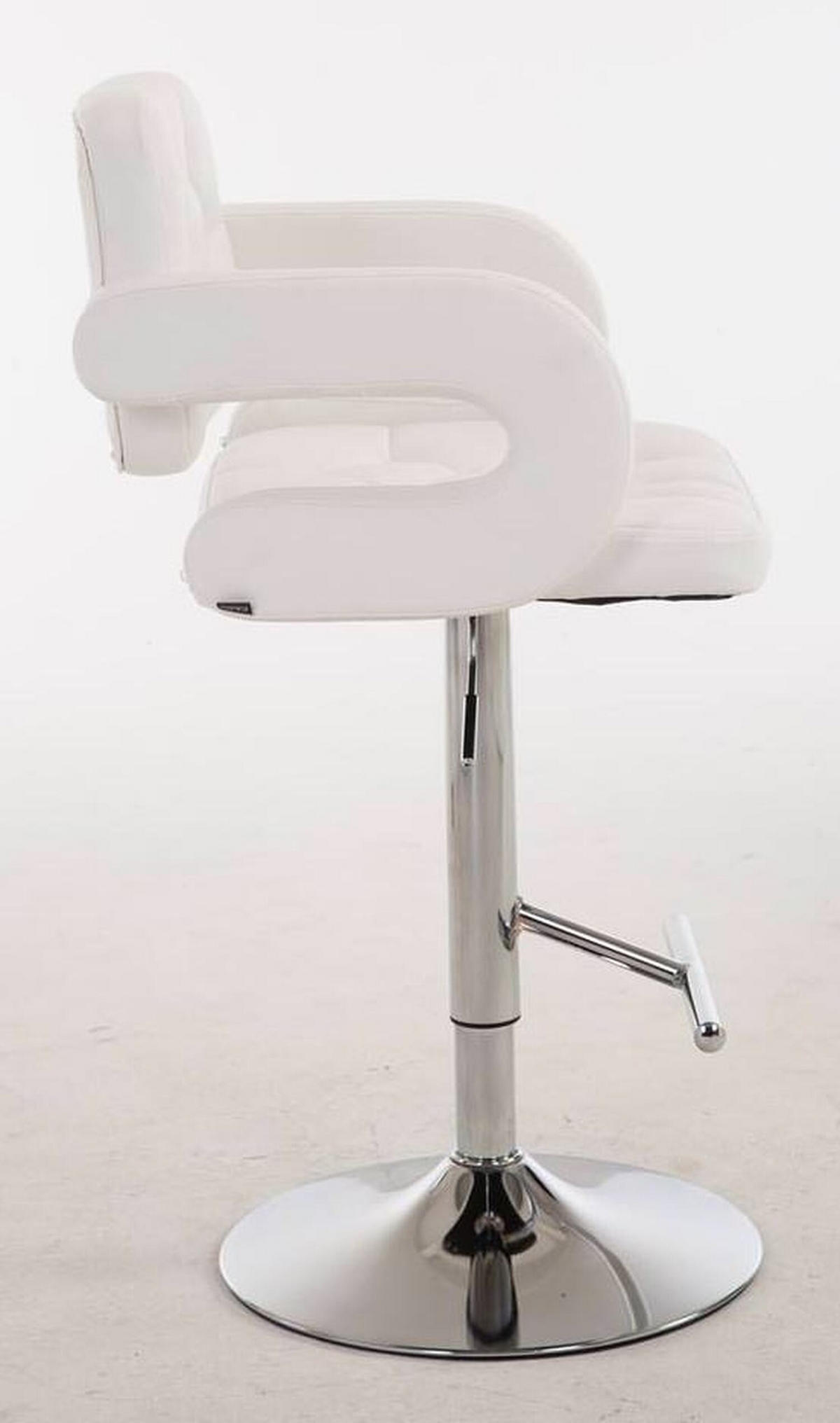BARHOCKER Dubai, 2er Set, Gestell Metall in Chromoptik, Kunstleder weiß, - Chromfarben/Weiß, Kunststoff/Textil (52/100/55cm) - TPFLiving