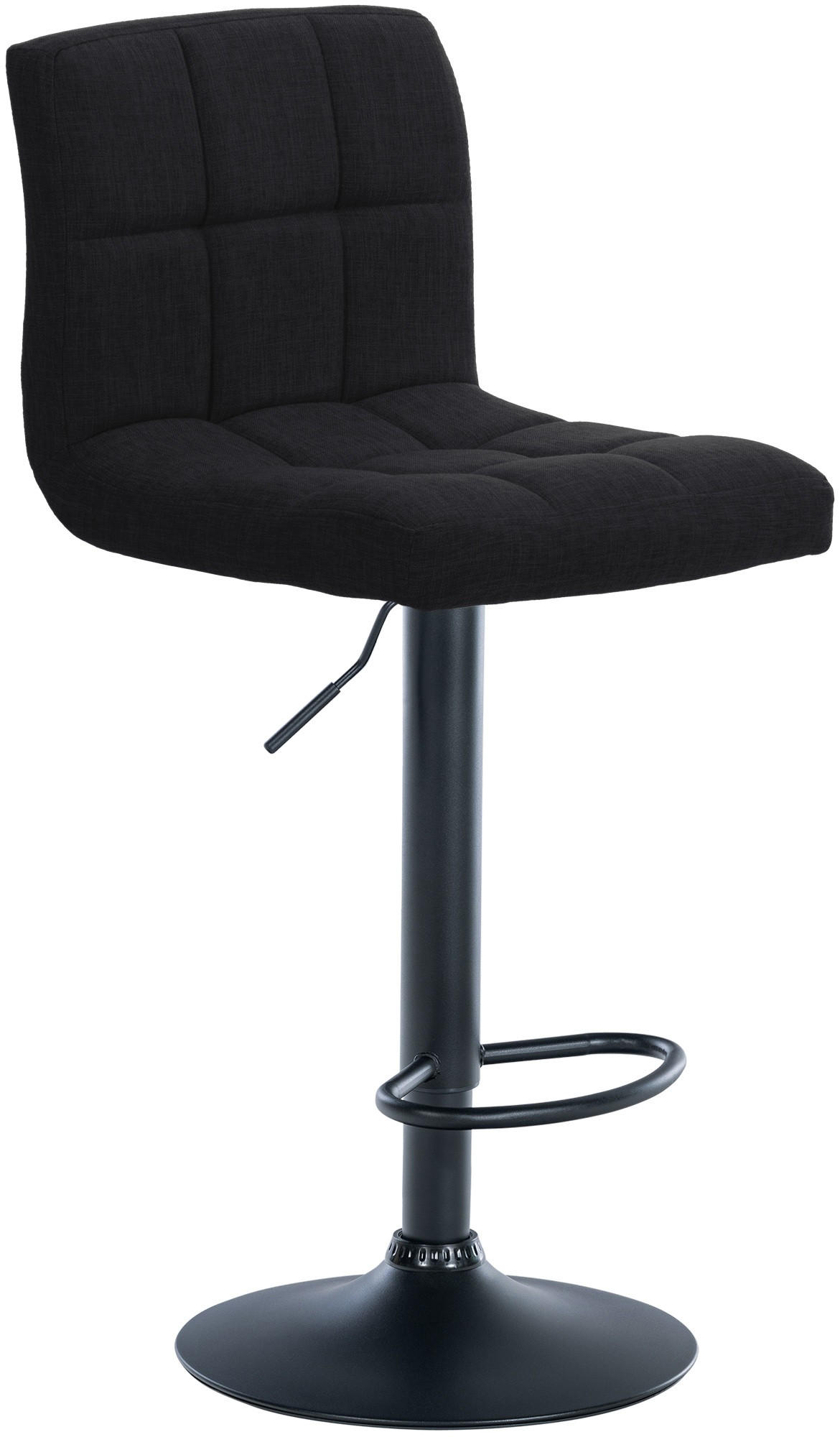 BARHOCKER 2er Set Stoff schwarz - Schwarz, Textil/Metall (46/94/47cm) - CLP