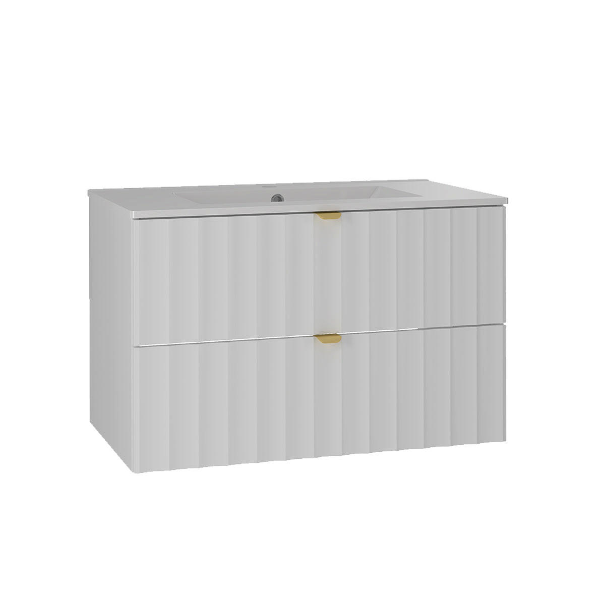 BADMÖBEL 80cm Lexa 2er-Set Weiß - Weiß, Holzwerkstoff (80/50/45.8cm) - Petits-meubles
