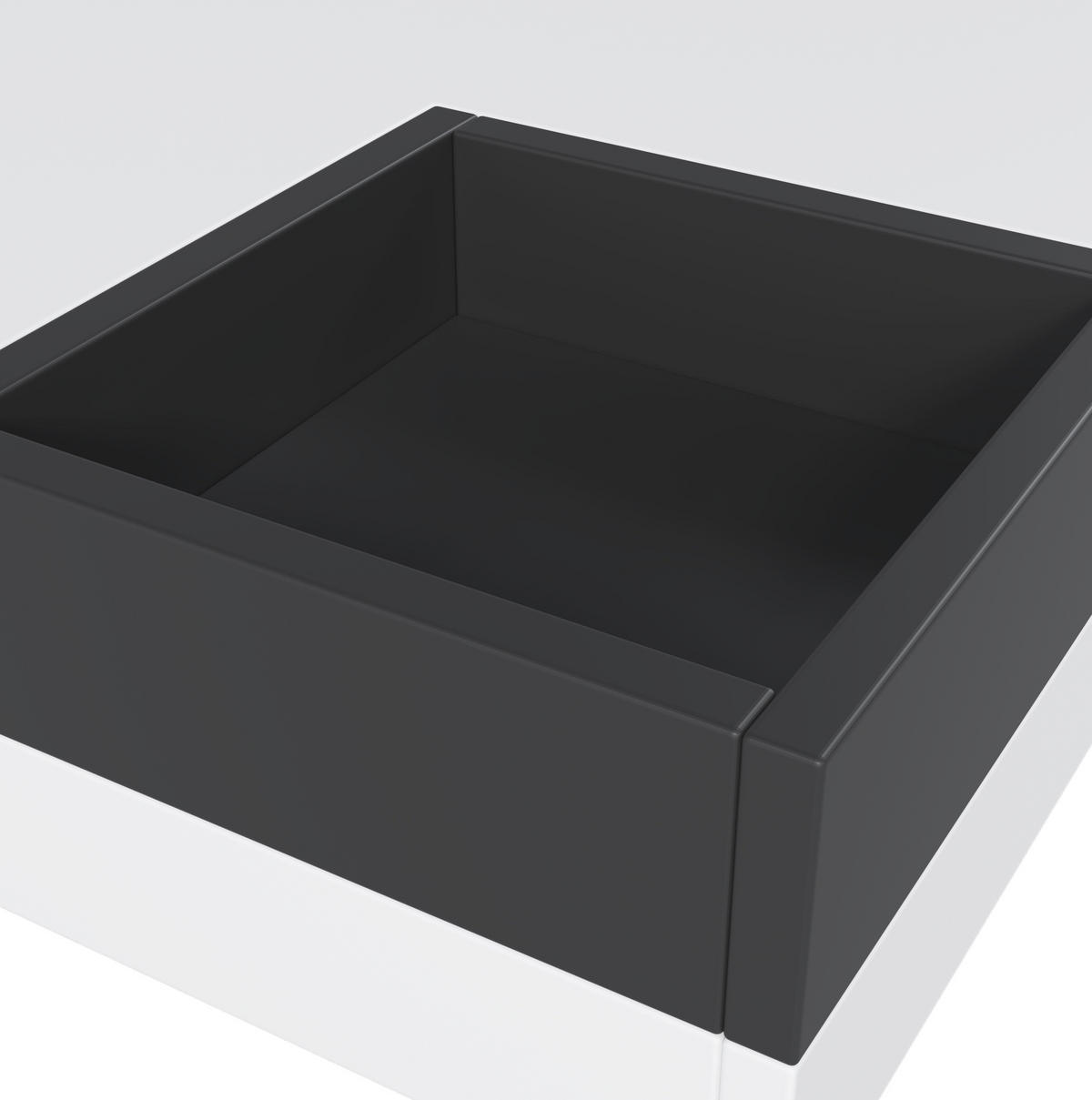 COUCHTISCH 72/72/30 cm in Weiß/Schwarz aus Spanplatte mit LED-Lichteffekt - Weiß, Holzwerkstoff (72/72/30cm) - OKMYHOME