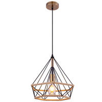 LED Hängeleuchte Hanfseil Braun - Schwarz, Metall (38/38/150cm) - Globo Lighting