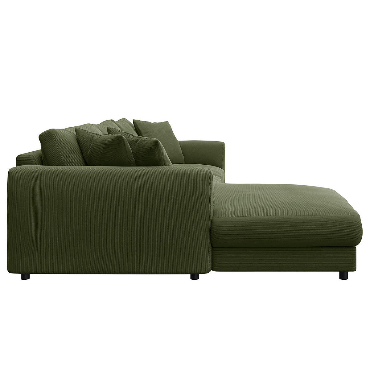 ECKSOFA mit Longchair - Schwarz/Grün, Kunststoff/Textil (286/183cm) - home24
