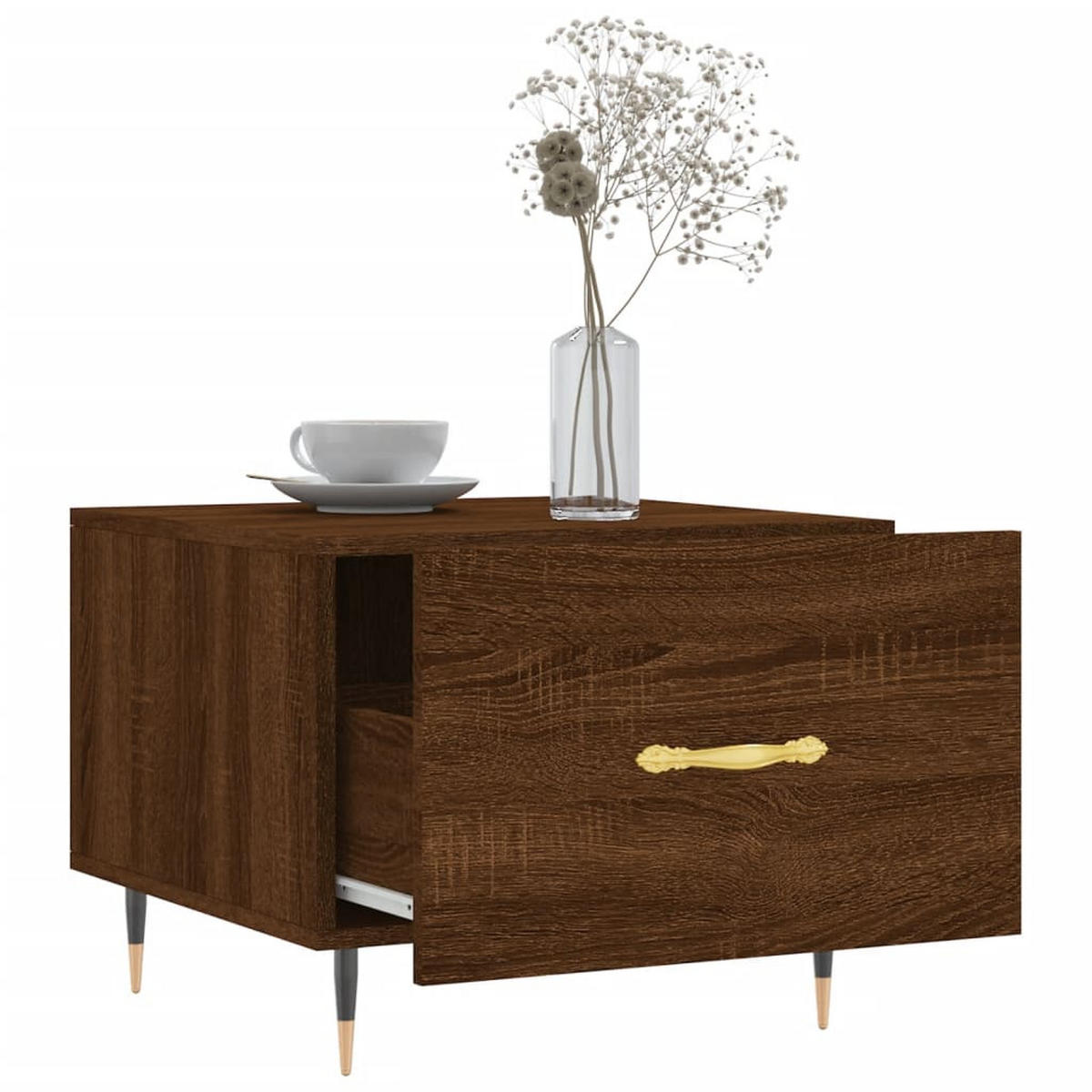 COUCHTISCHE 2 Stk. Braun Eichen-Optik 50x50x40 cm Holzwerkstoff - Braun, Holzwerkstoff (50/50/40cm) - furnicato