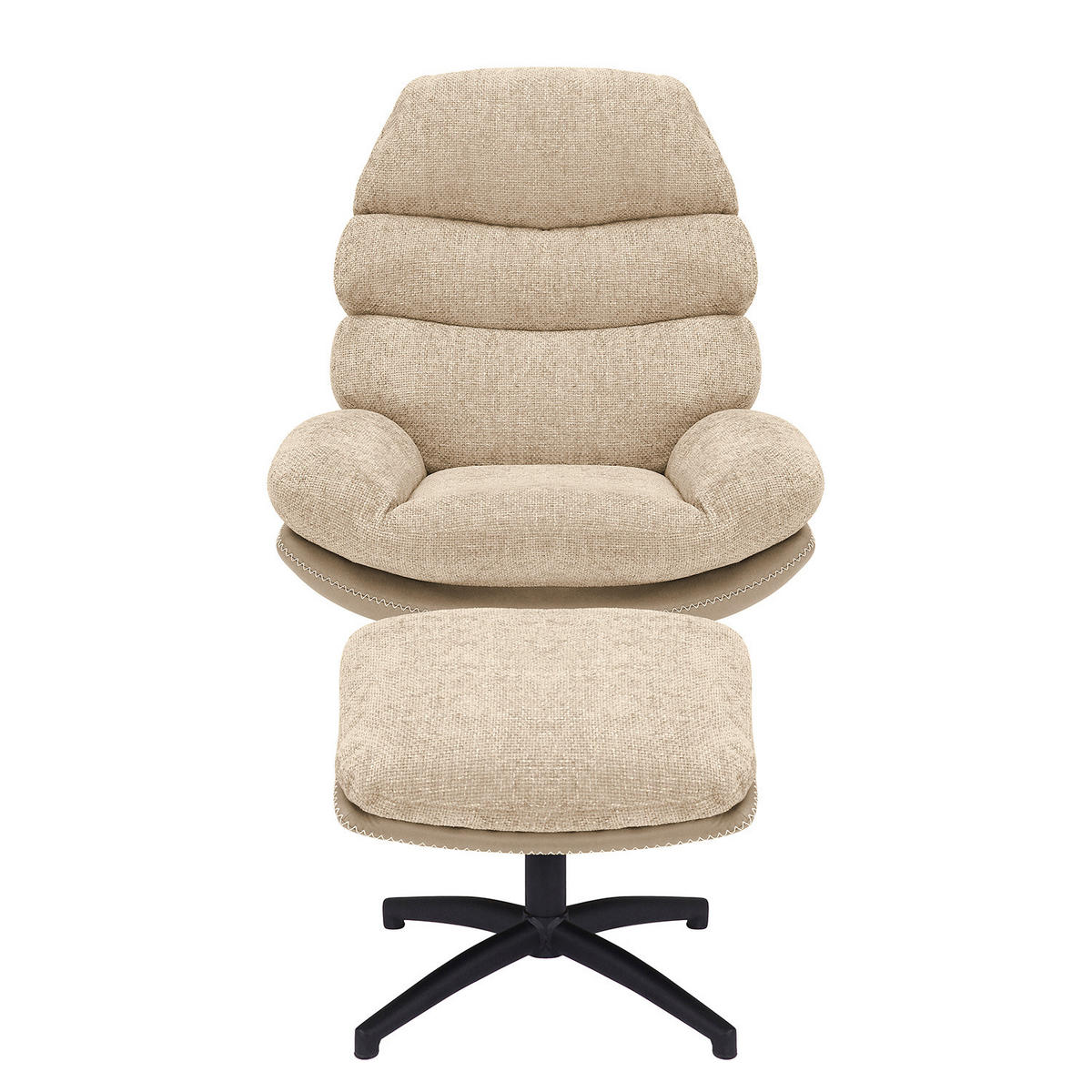 RELAXSESSEL - Beige/Schwarz, Textil/Metall (78/102/90cm) - home24