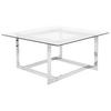 COUCHTISCH Glas silber quadratisch 80/80 cm Crystal - Transparent/Silberfarben, Glas (80/80/40cm) - Beliani