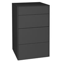 KOMMODE Elfi 52x42x89 Hochglanz Anthrazit/Glas Anthrazit - Anthrazit, Holzwerkstoff (52/89/42cm) - 58aufmkessel