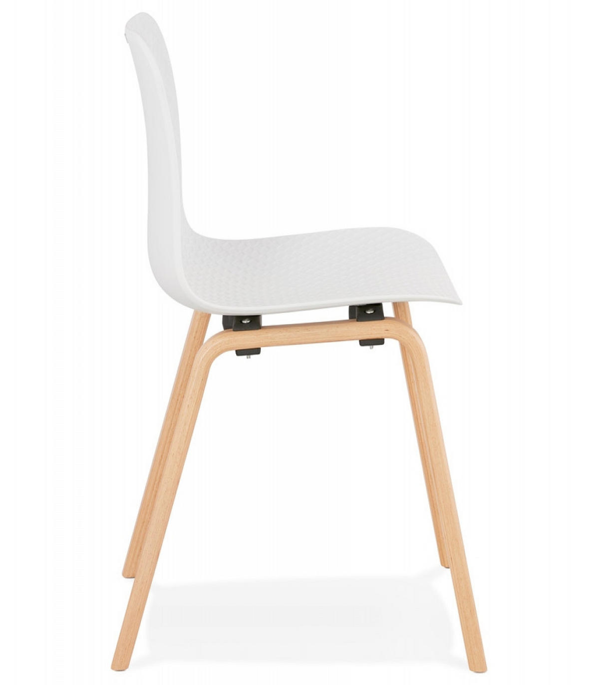 DESIGNERSTUHL Kunststoffsitz Holzgestell, Weiß-Beige 44,5x52,5x81 cm - Beige/Weiß, Holz/Kunststoff (45/81/53cm) - KADIMA DESIGN