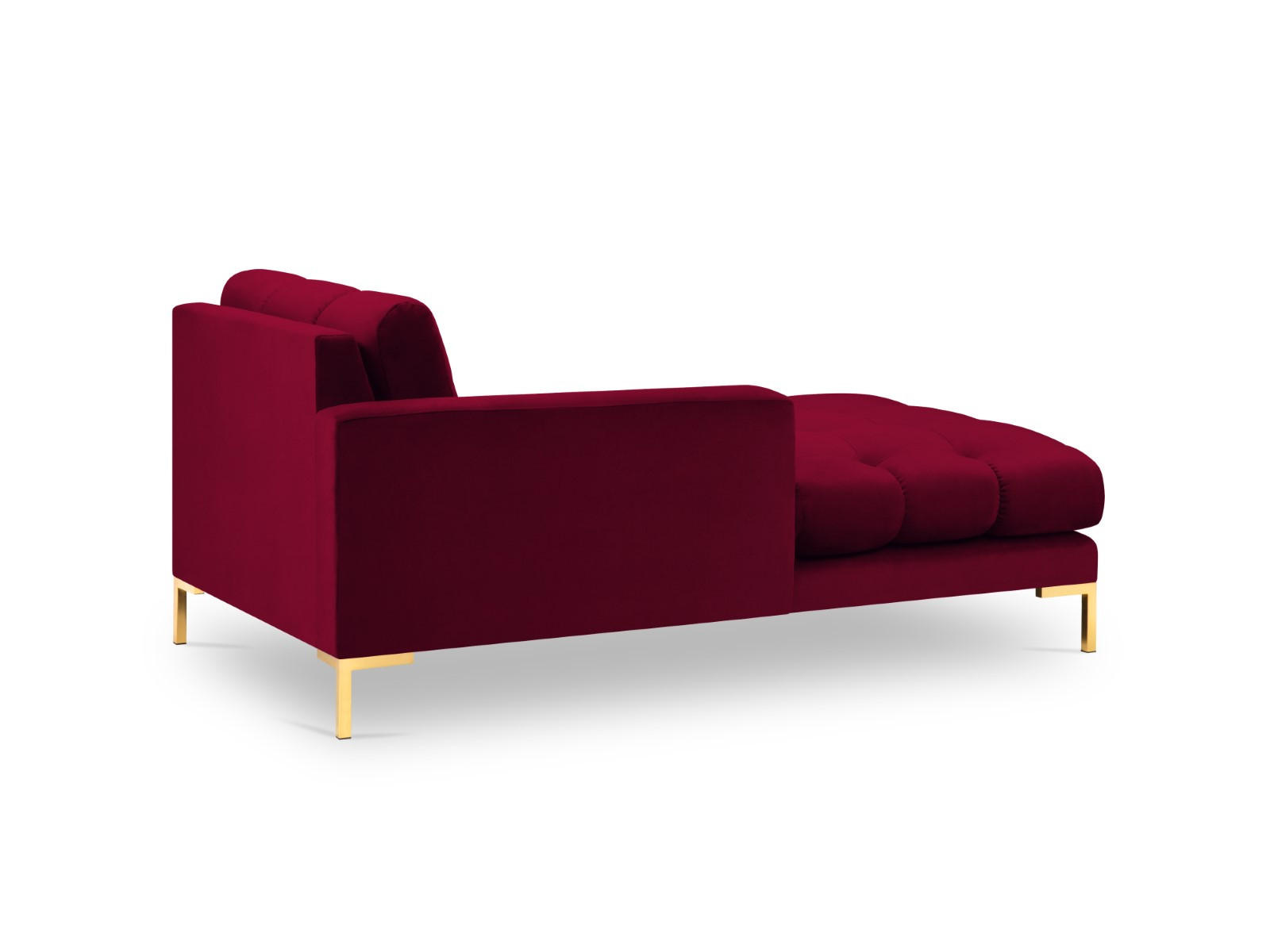 CHAISELONGUE links Mamaia aus Samt rot - Rot, Textil (102/75/185cm) - Micadoni