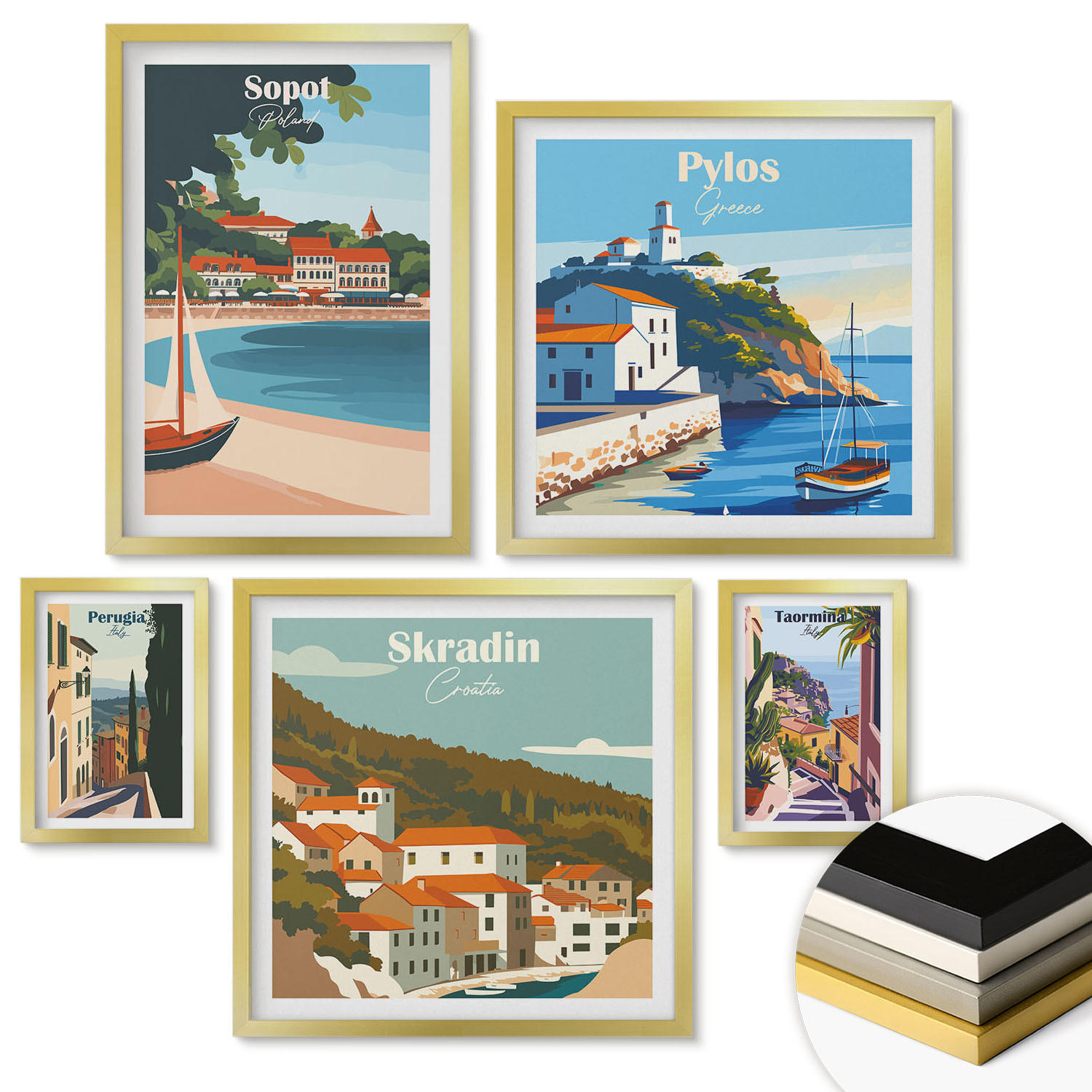 ArtPrintCave Wandbilder Gold 40x60 cm