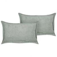 DEKOKISSEN CORD 2er-Set Hellgrün 47/27 cm Zinnia - Hellgrün, Textil (47/27cm) - Beliani