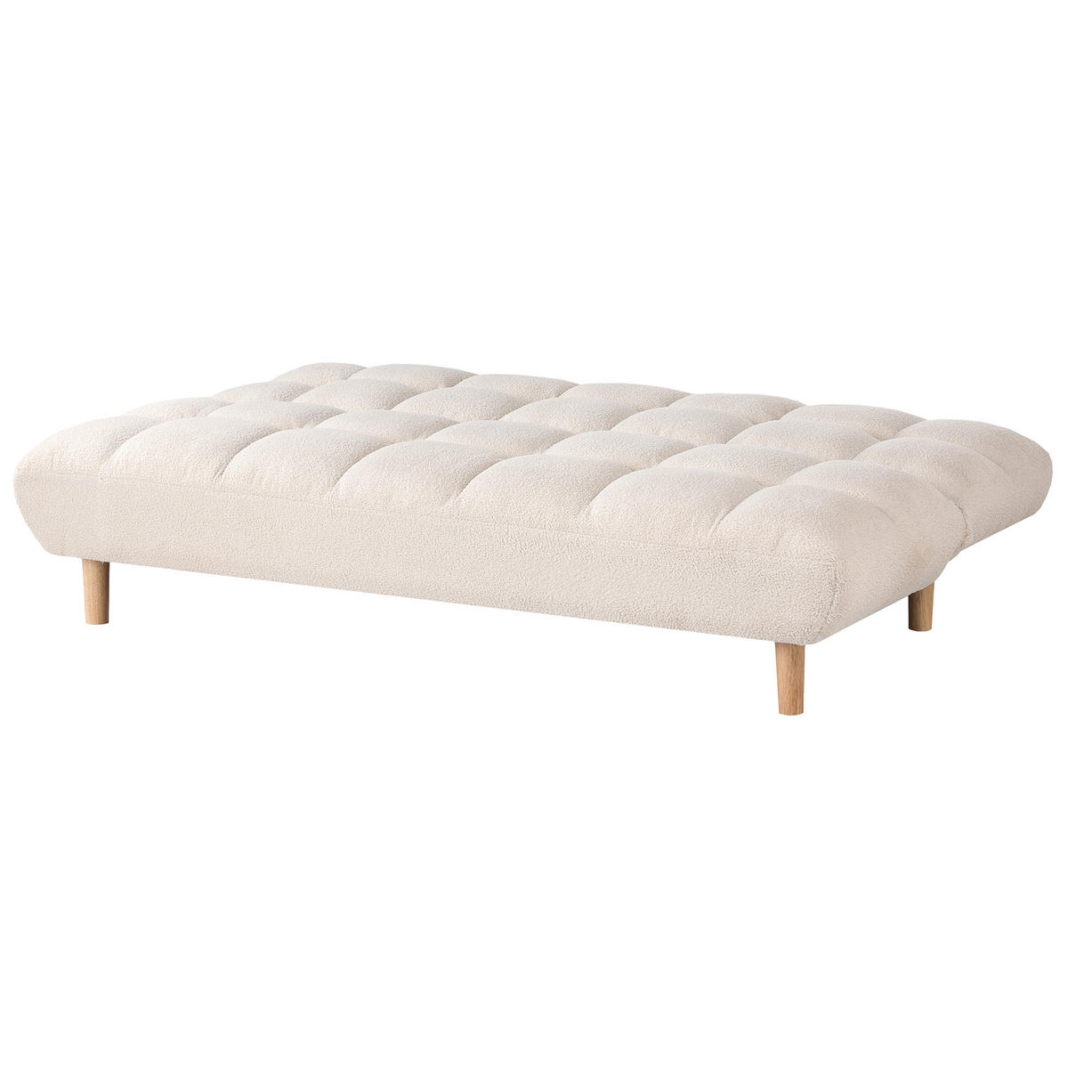 SCHLAFSOFA 2-Sitzer Bouclé Cremeweiß Risor - Creme, Textil (190/83/90cm) - Beliani