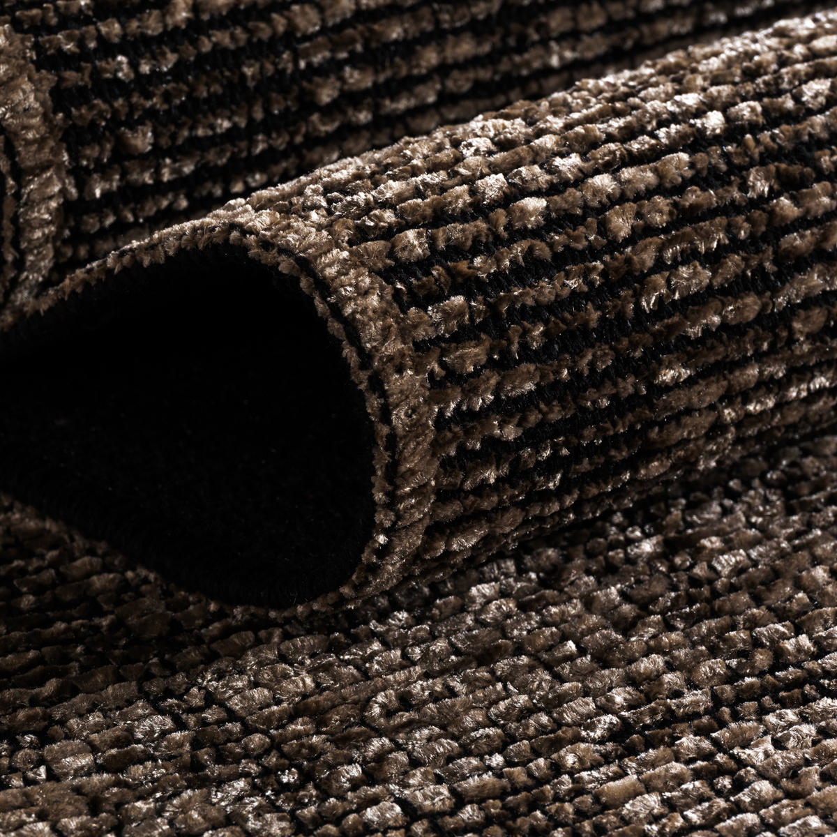 TEPPICH Kurzflor Unicolor Chenille Baumwolle Innen Braun Läufer 80x250 - Braun, Textil (80/250cm) - KADIMA DESIGN