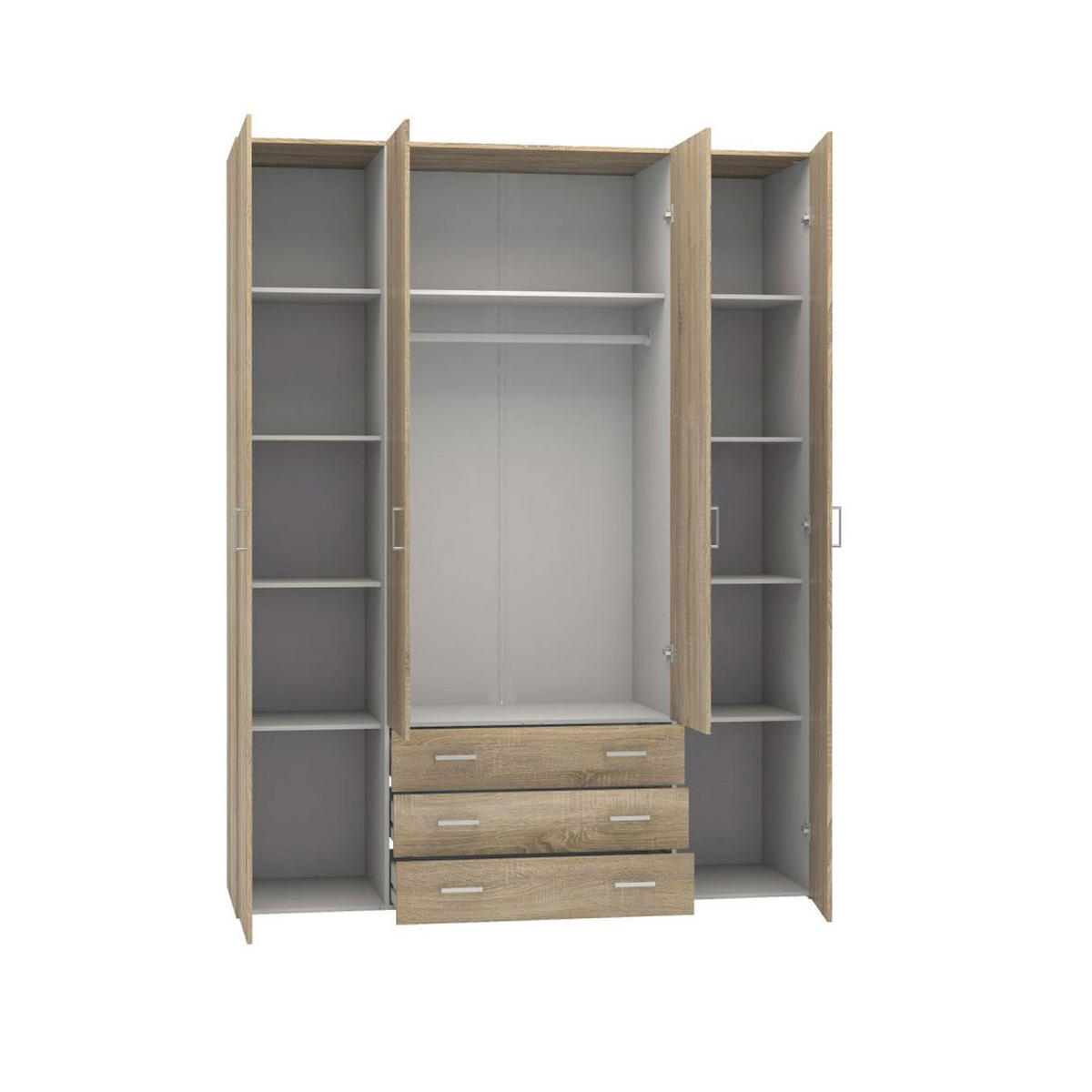 KLEIDERSCHRANK Spell Eichefarben 154/50/200 cm - Eichefarben, Holzwerkstoff (154/200/50cm) - ebuy24