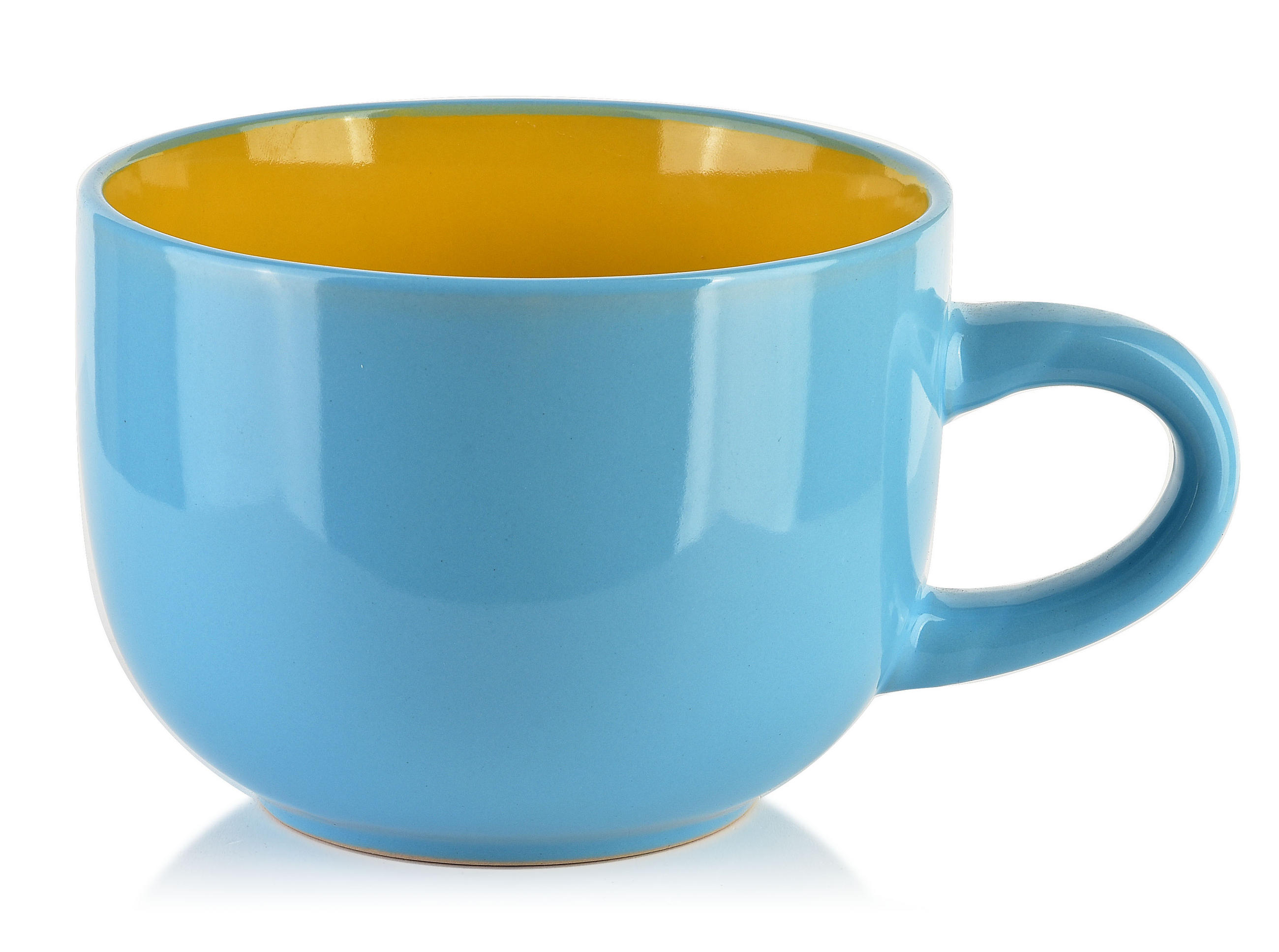 BECHER Basic Nature Blau Gelb 17.5/13/10 cm Keramik - Blau/Gelb, Keramik (0.75L) - Mondex